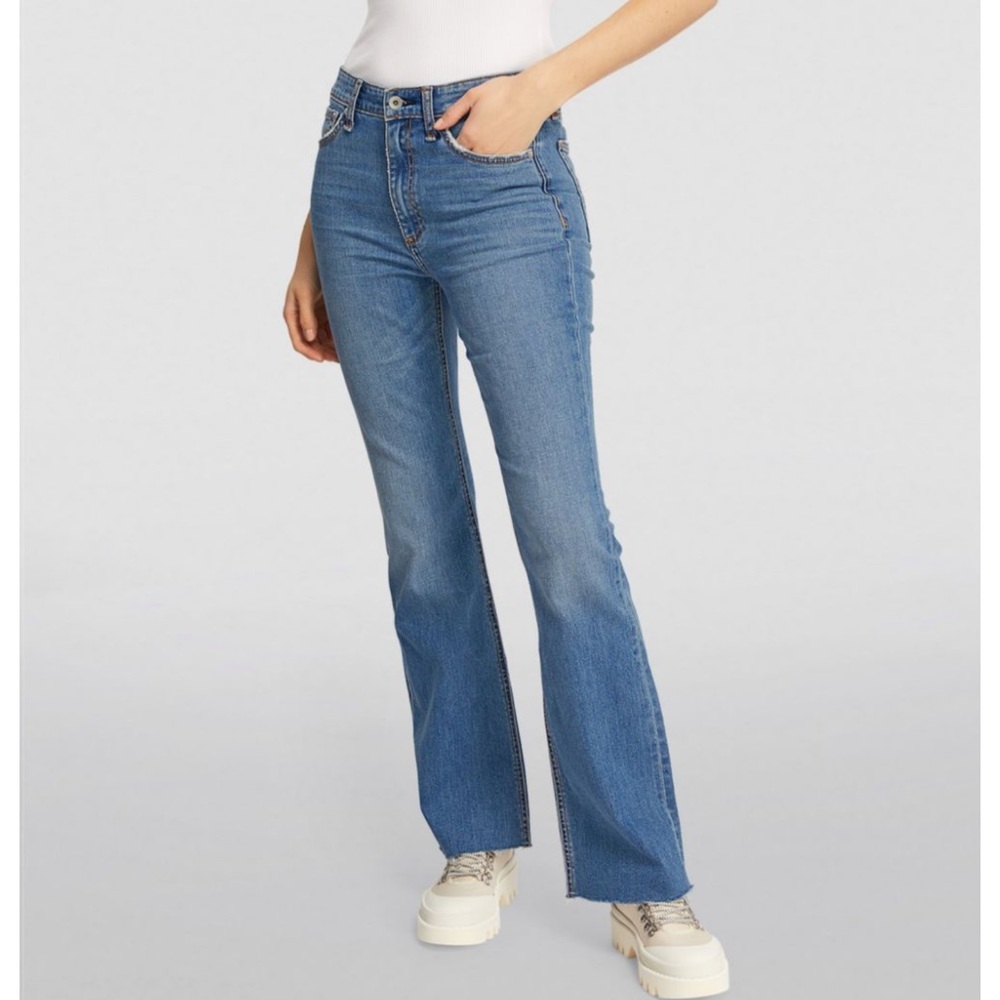 rag & bone Nina High Rise Flare in color Clean Mick. Size 25. NWT